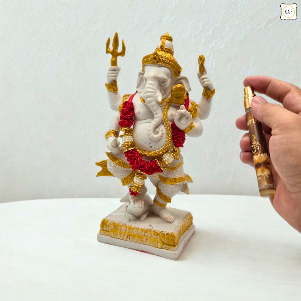 KAF น้ำหอมฉีดองค์เทพ สายมู เสริมบารมีศรัทธา กลิ่นโพธิญาณ & อาคาศะ รุ่นสัมฤทธิ์ผล SRP-01