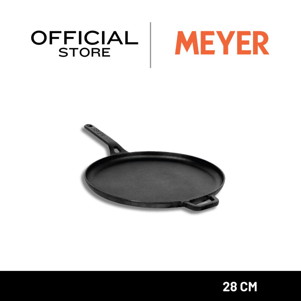 MEYER Cast Iron กระทะเหล็กหล่อ ก้นแบน ขนาด 28 ซม. (47610-C)