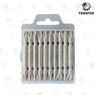 Tensfox ชุดดอกสว่าน 10ชิ้น ดอกไขควง ดอกไขควงแฉก ดอกไขควงแม่เหล็ก ดอกสว่าน 2ด้าน (65 มม)