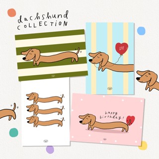STUDIO.OWY : Dachshund Postcard โปสการ์ดลายดัชชุน | ขนาด4x6น…