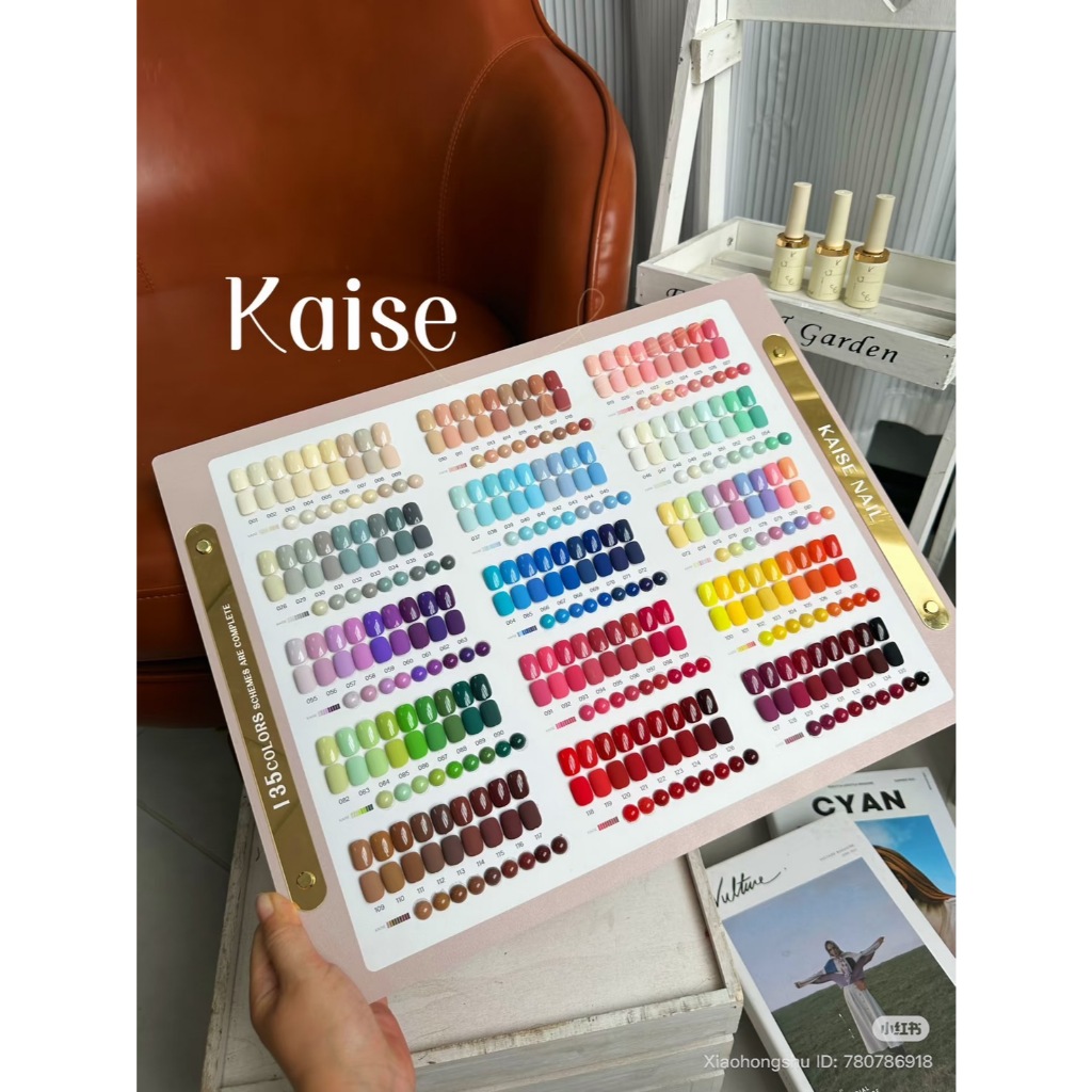 เซตสีเจลสีพื้น 135 สี Kaise พร้อมชาร์ทโชว์