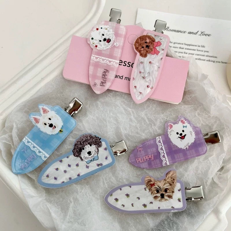 พร้อมส่ง!🇹🇭 ราคา/คู่ Puppy Love Hair Clip เซ็ตกิ๊บหมาน้อยแฟชั่น สีพาสเทลหวาน สุดคิ้วท์ เนื้องานเกาหลี พรีเมี่ยม คุณภาพดี