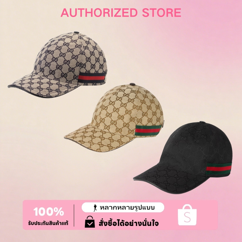 GUCCI GG canvas baseball hat with Web หมวก（ของแท้ 100 %）