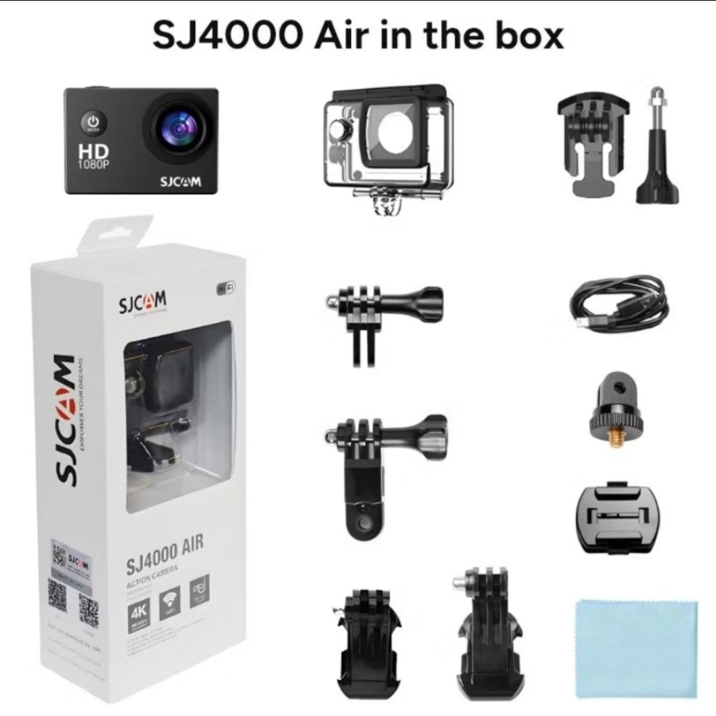 SJ4000 AIR กล้องแอคชั่นพร้อมอุปกรณ์ครบ สภาพ100% ส่งฟรี