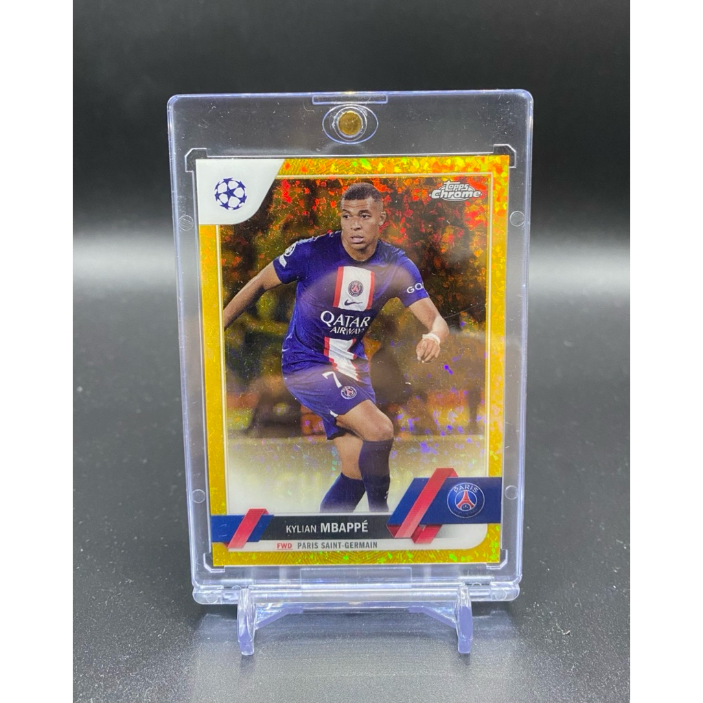 การ์ดฟุตบอล🇫🇷 KYLIAN MBAPPÉ Gold /50 #100 2022-23 Topps Chrome