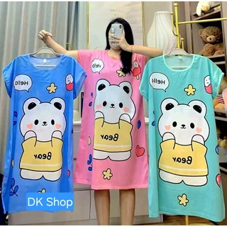 ชุดนอนกระโปรงฟรีไซส์ - 3xl หนัก 70 โลใส่ได้