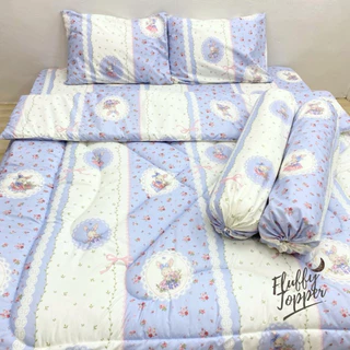 เซ็ทที่นอนTopper (พร้อมผ้าปูที่นอน) Big Set รุ่นความหนาก่อนเย็บ7-8นิ้ว เนื้อผ้านุ่มเย็นสบาย ใยหนา4ชั้น มีสายรัดมุม
