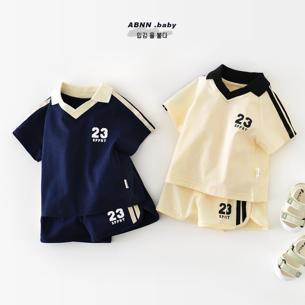 NT Baby - 152 (สินค้าพร้อมส่ง) 👶✨ ชุดเสื้อกางเกงเด็กสไตล์สปอร์ต "23 SPPRT" น่ารัก ใส่สบาย