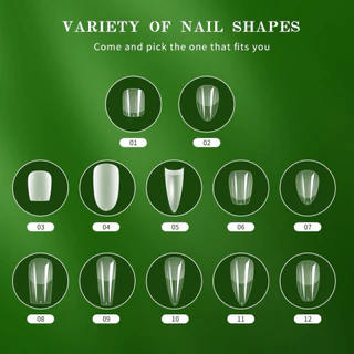 Soft Gel Tips แบบใส 120 ชิ้น / ถุง (5 แถว แถวละ 24 ชิ้น) ขนาดมาตรฐาน 0-9 ครบทุกไซซ์เนื้อเจลใส ยืดหยุ่นดี ตัดแต่งง่าย