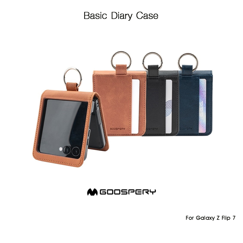 GOOSPERY Basic Diary Case เคสหนังPUกันกระแทกเกรดพรีเมี่ยมจากเกาหลี เคสสำหรับ Galaxy Z Flip 7 (New)