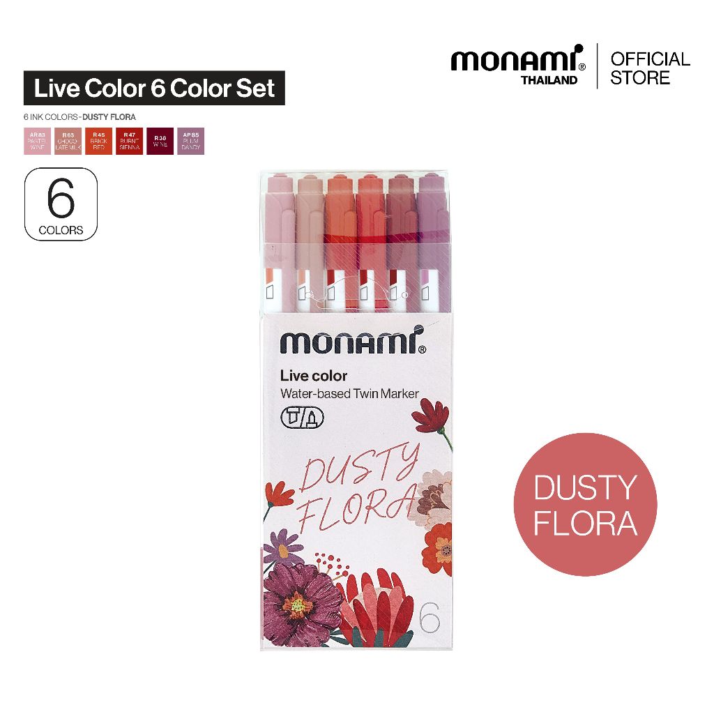 Monami ปากกาสีน้ำ รุ่น Live Color ชุด 10 สี และ 36 สี