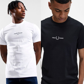 Fred perry Embroidered T-Shirt  Black / White