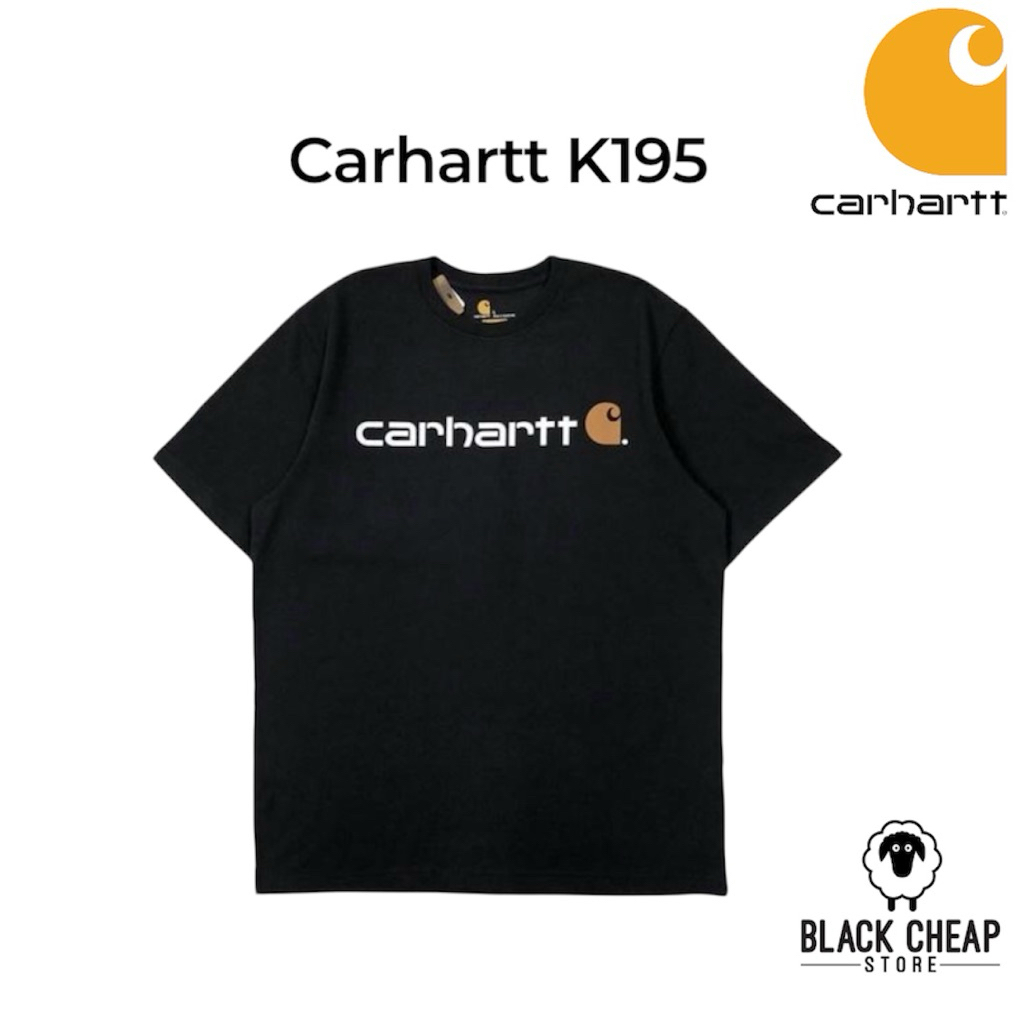 พร้อมส่ง (ของแท้ 100%) Carhartt K195 Loose Fit Heavyweight Short-sleeve Logo Graphic T-shirt