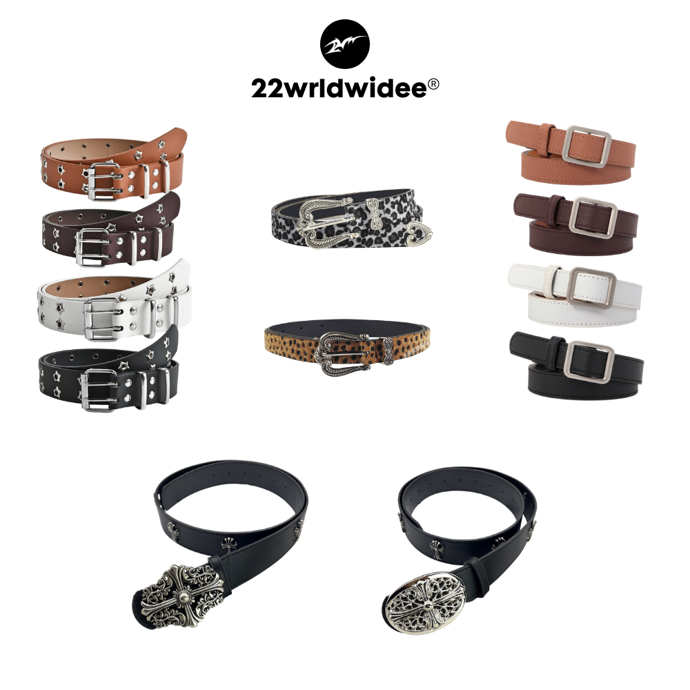 (🔥จัดส่งด่วน 1 วัน!) KR1532-KR1719 "Retro Belt"รวมเข็มขัดหนังแต่งหมุดโลหะสุดเท่ห์สายสตรีทห้ามพลาดเลย