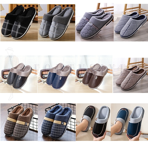 รองเท้าแตะใส่ในบ้านไซส์ใหญ่ เบอร์ EU 44-46 รุ่น พื้นยาง TPR บุด้วยขนนุ่มๆ สำหรับคนเท้าใหญ่