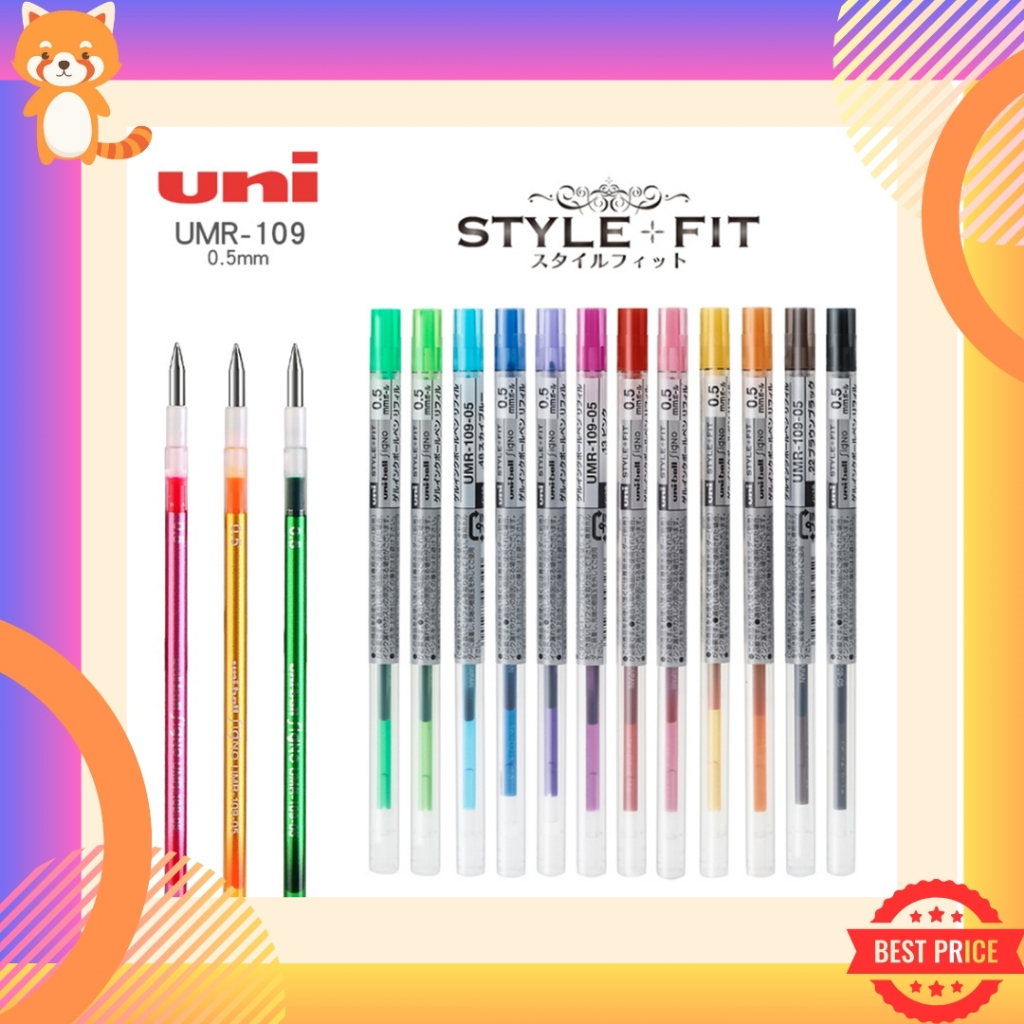 ไส้ปากกา Uni Style Fit ปากกาเจล ลูกลื่น ดินสอกด รุ่น UMR-109 ขนาด 0.38 และ 0.5 M