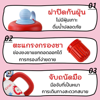 สเตนเลส316 800ml/27oz แก้วเก็บความเย็น น่ารัก แบบพกพา มีหูจับ มีหลอด ขวดน้ำความจุสูง