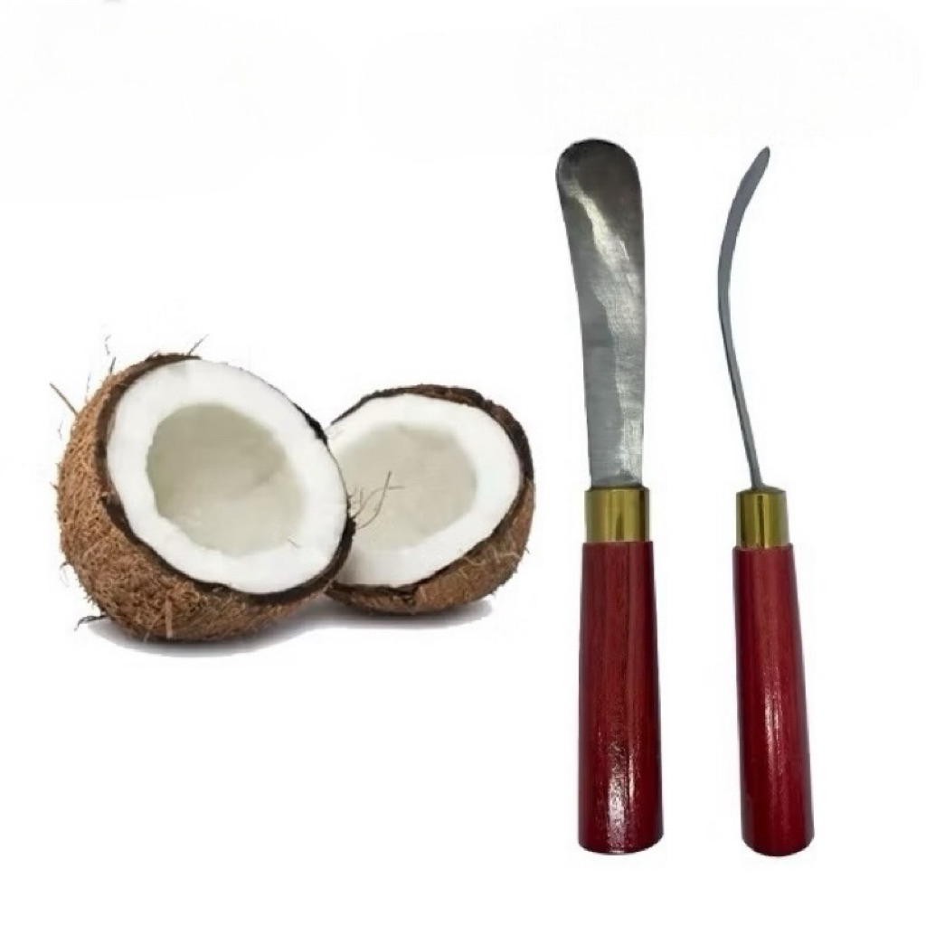 ( พร้อมส่ง)มีดขูดมะพร้าวด้ามไม้ มีดแคะ เอาเนื้อมะพร้าวอ่อน ทำเค้กมะพร้าว ทำแยมมะพร้าว