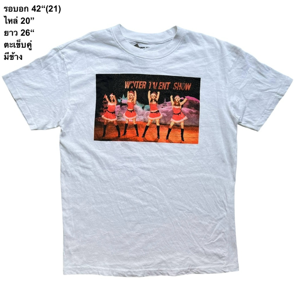 🌼มือ2🌼เสื้อยืดคอกลม Size 42” ลายหนัง Mean Girls 2021 พื้นสีขาว