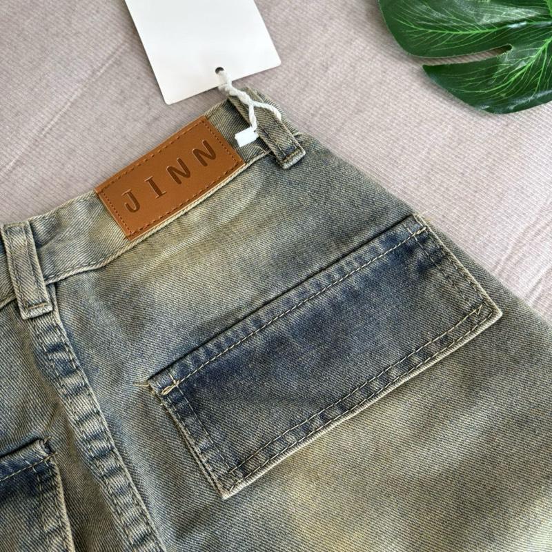 (XS-6XL) jinjeans กางเกงยีนส์ทรงกระบอกใหญ่  baggy jeans เอวสูง กางเกงยีนส์คาร์โก้ cargo pants ราคา ถูกที่สุด ดีลบีเคเค แกลเลอรีภาพที่ 9