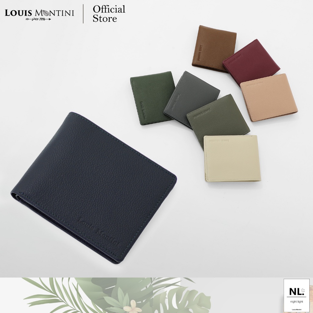 Louis Montini (Minimal Style) กระเป๋าสตางค์หนังวัวแท้ กระเป๋าผู้ชายหนังแท้ Men's Wallet TTM094