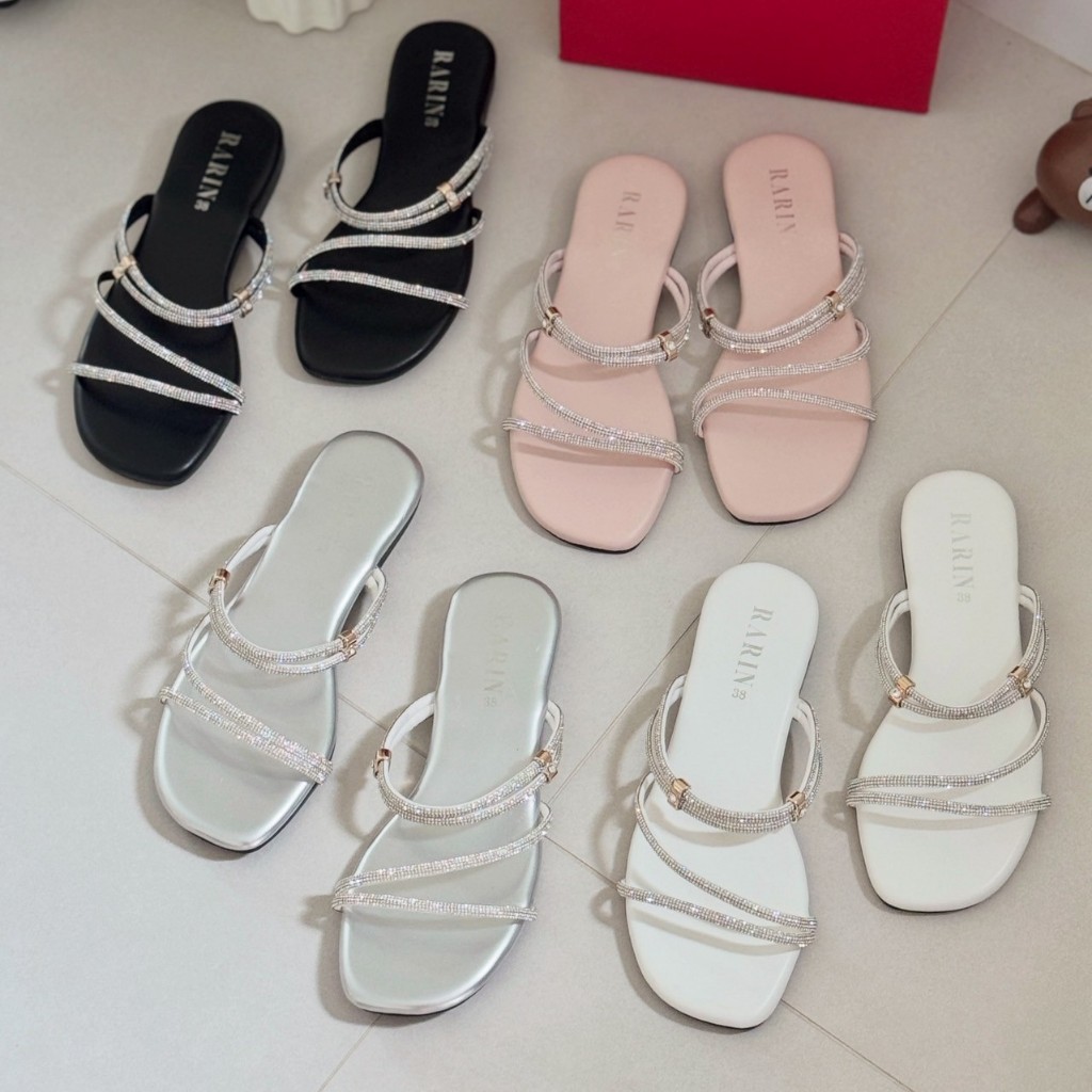 ✅ รุ่นใหม่ มาแรง [ Jayda ] 36 - 41 รองเท้าแตะพื้นนุ่ม สายเพชร ใส่ได้ 2 แบบ