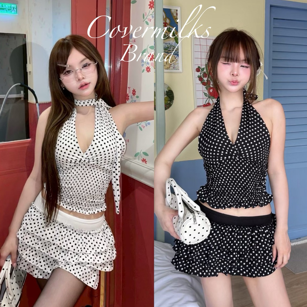 Covermilks🩷ชุดเซ็ทลายจุด~ผ้าดีน่ารักมาก