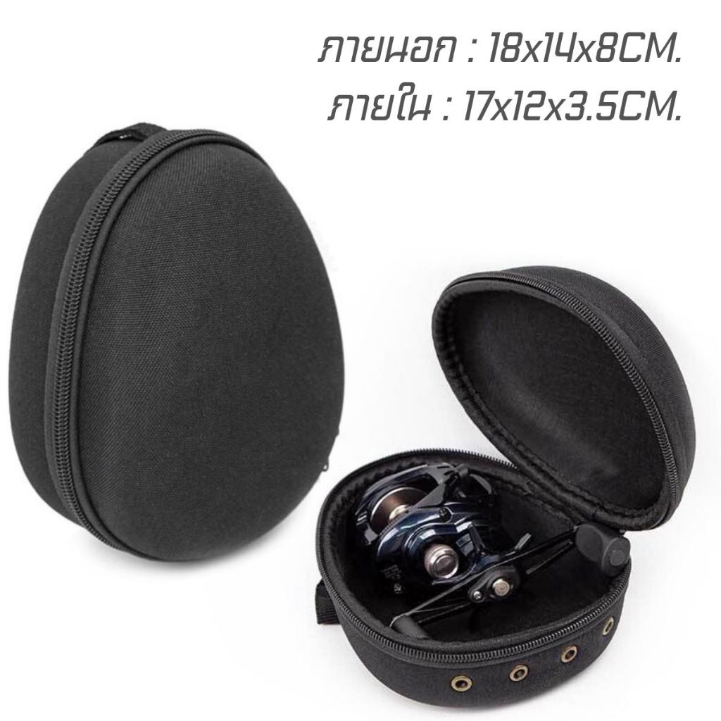 กระเป๋าใส่รอกตกปลาแบบพกพาสีดำกันน้ำขนาด15.5ซม. รูปที่ 3
