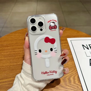 แม่เหล็ก เคสใสกันกระแทก เคสสําหรับไอโฟน 11 kitty เคสชาร์ได้ สำหรับ IPhone 17 13 11 Pro MAX 13 15 16 7Plus 14 12 xsmax