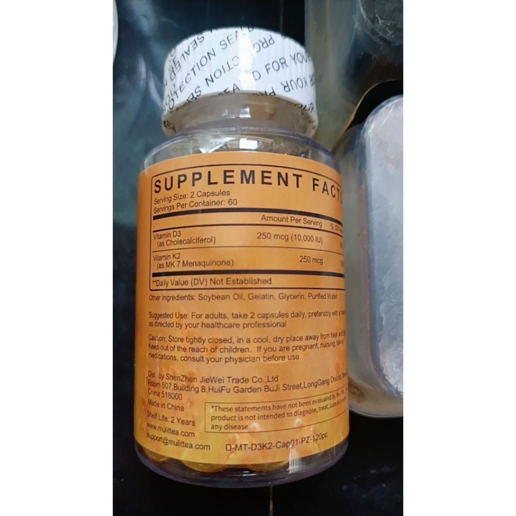 Mulittea วิตามิน D3 Vitamin D3 K2 10,000IU สนับสนุนกระดูก อารมณ์ และระบบภูมิคุ้มกัน - รูปที่ 6