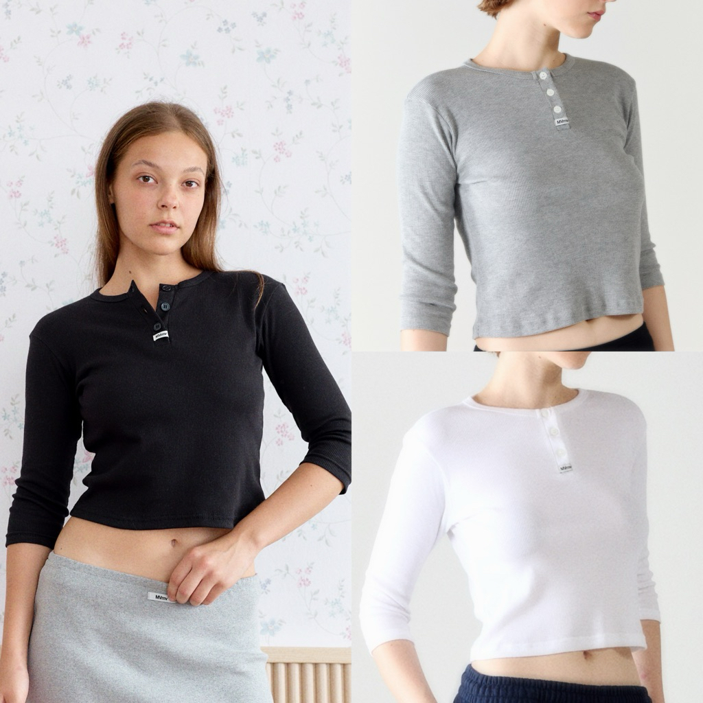 MVBKK GIRLFRIEND HALF SLEEVE ( 3 colors ) เสื้อแขนยาวผ้าร่อง
