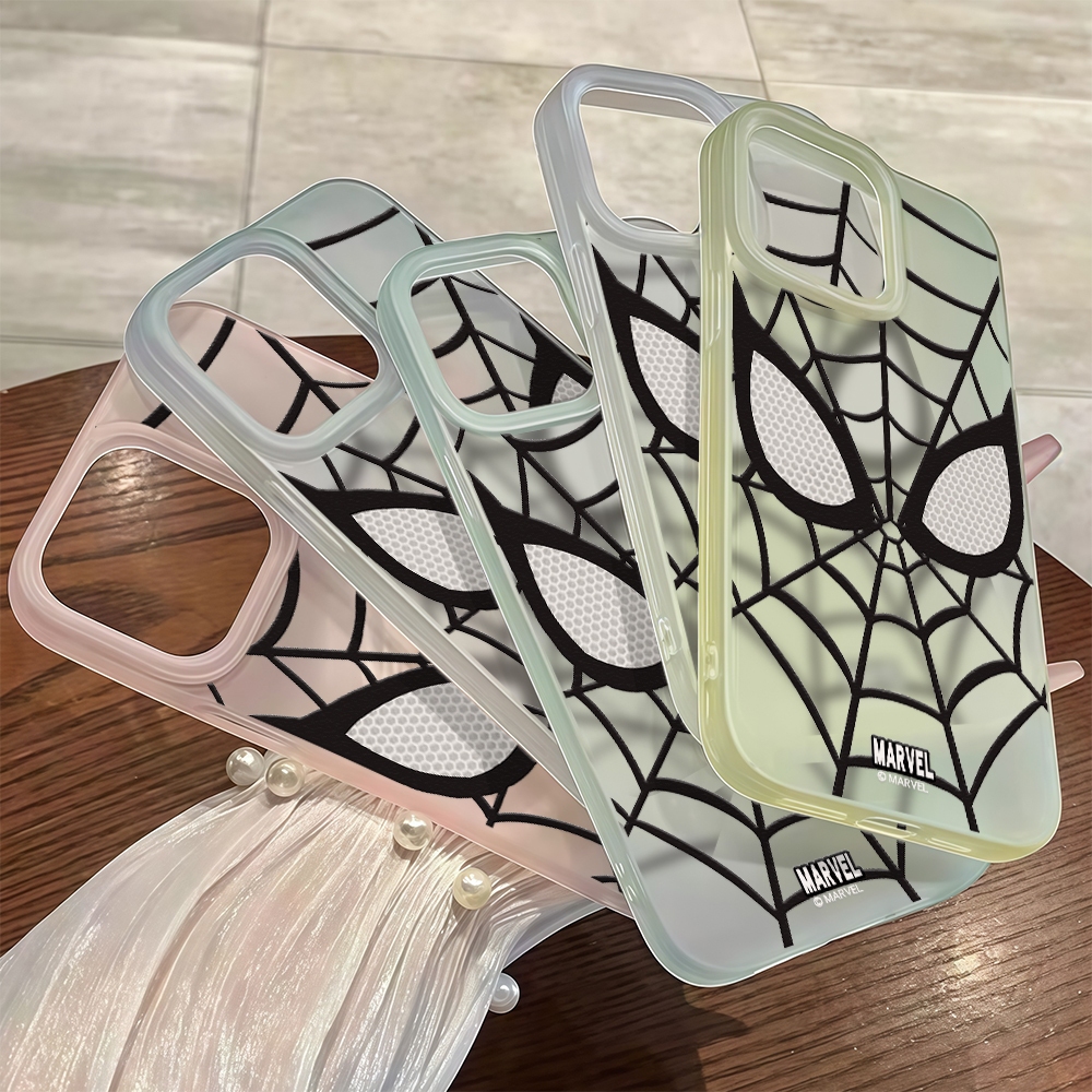 สำหรับ iPhone 13 12 14 11 Pro Max XR X Plus XS SE อัศวินแมงมุม กรณีโทรศัพท์มือถือชุบเคสไอโฟนคู่เคส