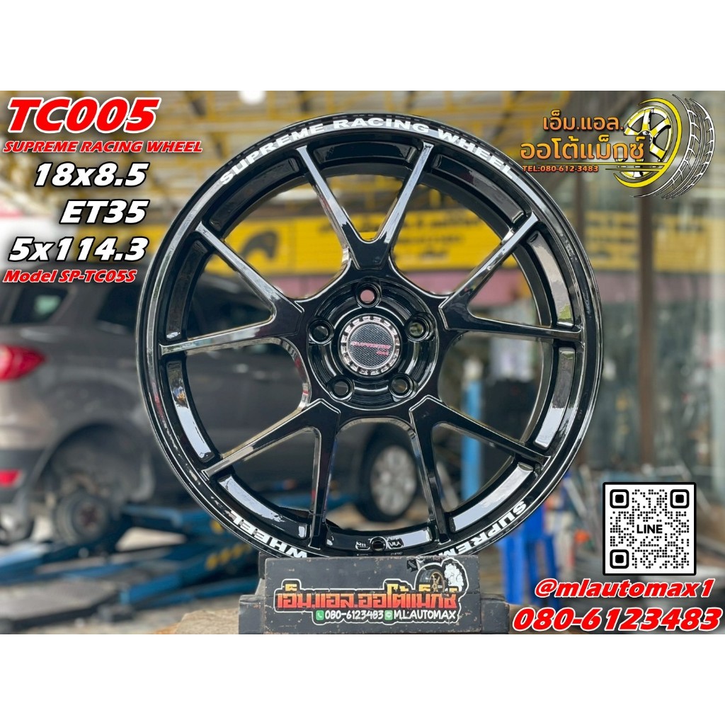 ล้อแม็กซ์ใหม่ขอบ18" #HOF_RACINGWHEELS  #TC005  SP-TC05S 18x8.5J ET35 5x114.3 สีดำเงา