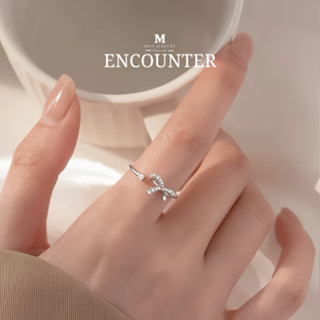 MEET💕แหวนเงินแท้ Encounter แหวนผู้หญิง แหวนเงินแท้ แหวนปรับข…