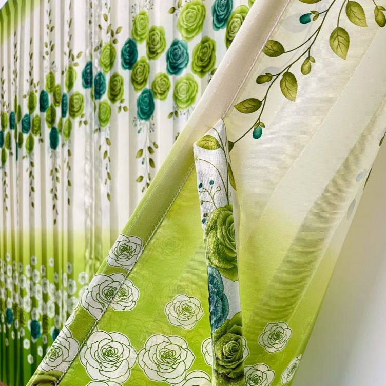 ผ้าม่านแบบสอดลวดลายดอกกุหลาบผ้าพิมลาย 2 หน้า ผ้าหนาสีสวยสดใสความสูง150เซนติเมตรมีสายผูกเย็บติดด้านข้าง - รูปที่ 6