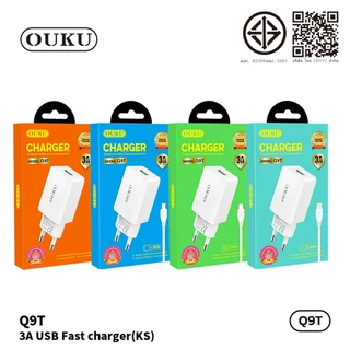 ชุดชาร์จ OUKU Q9 ชาร์จเร็ว 3A ชุดชาร์จ1USB 3A FAST CHARGE หัวชาร์จ+ สาย ยาว1เมตร สำหรับ for L/Type C/Micro