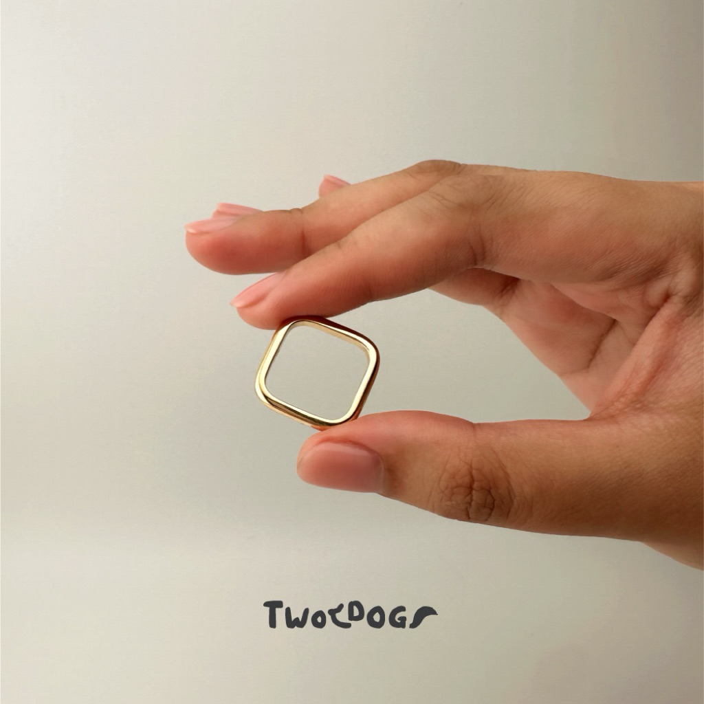 TwoDogs - Mellow Rectangular Ring แหวน แหวนสีทอง 18KGold กันเหงื่อ กันน้ำ