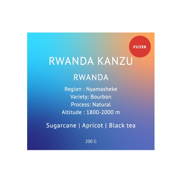 RWANDA Kanzu - Natural 200 g, เมล็ดกาแฟคั่วอ่อน | เมล็ดกาแฟสำหรับชง Drip, Filter | Coffee Beans