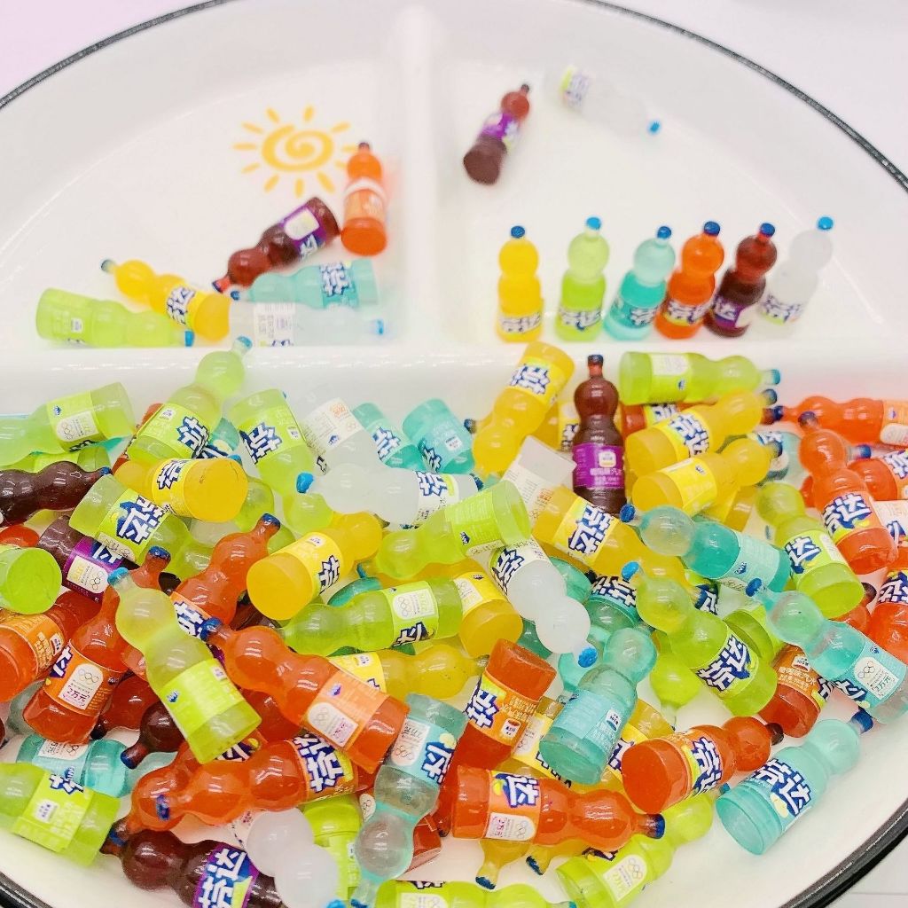 j410 ขวดเครื่องดื่มญี่ปุ่นแพ็คละ10ชิ้น ของจิ๋วของจำลอง