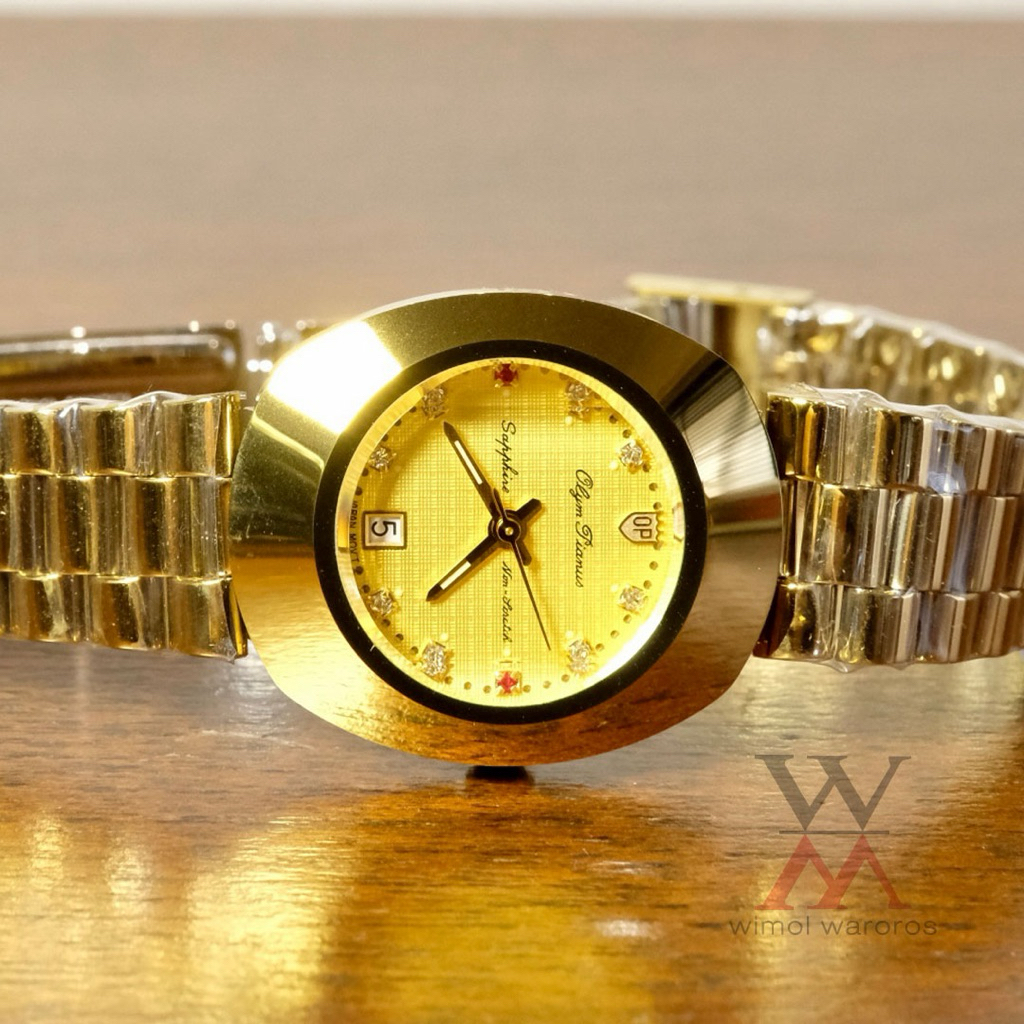 นาฬิกา OP (Olym Pianus) รุ่น 52172-403E Diastar 26 mm. Sapphire Quartz (เรือนทอง-หน้าทอง พลอยใสพลอยแ