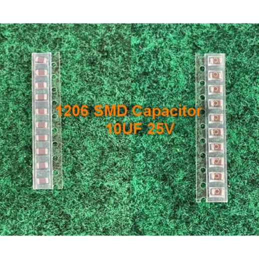 1206 SMD Capacitor  10UF 25V , 10UF 50V   จำนวน 10 เม็ด