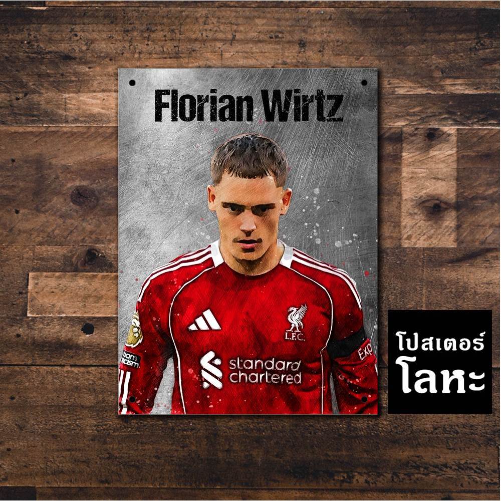 โปสเตอร์โลหะ ฟลอเรียน เวียต  ลิเวอร์พูล  Florian Wirtz Liverpool รูปภาพนักฟุตบอล