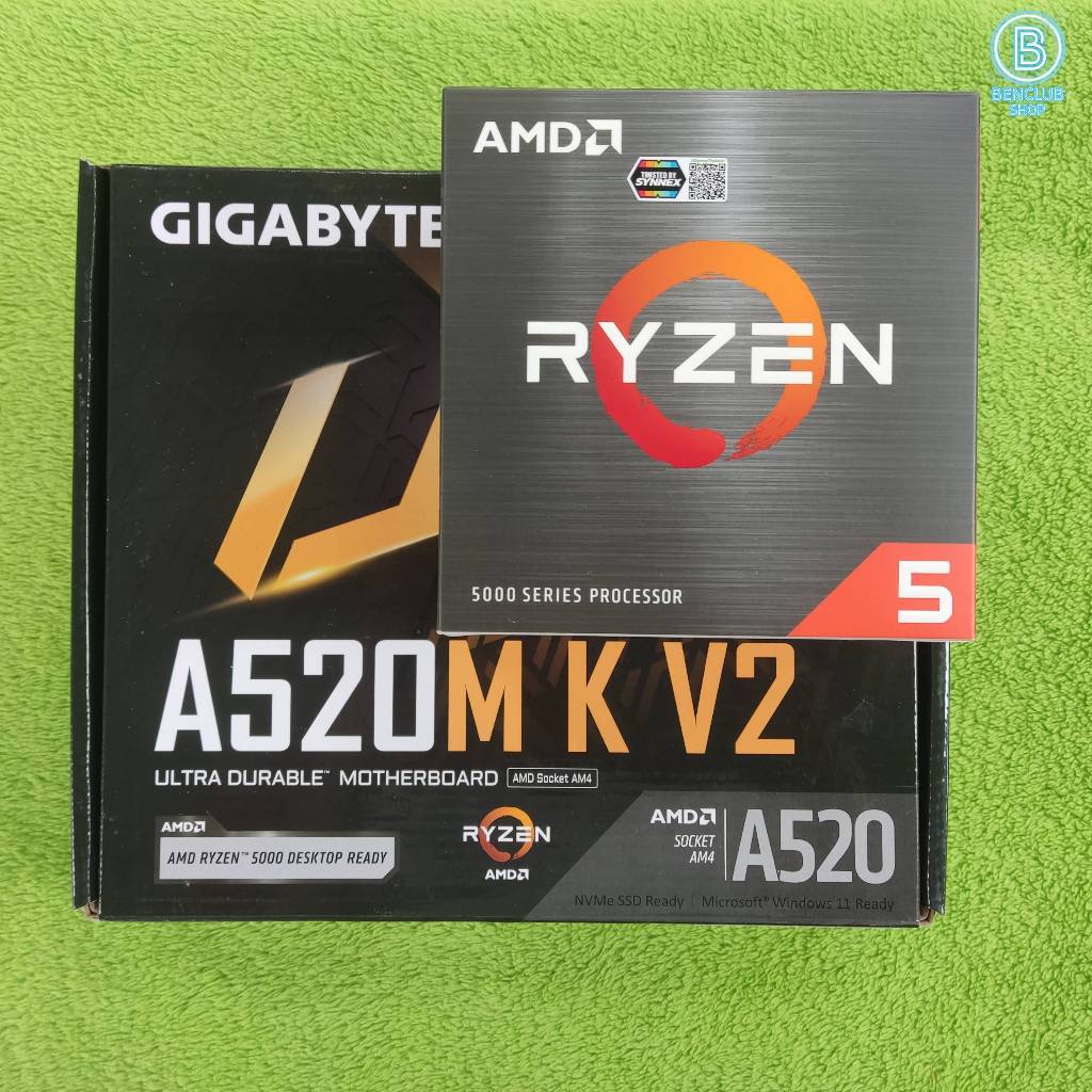 cpu r5 5500 & mb gigabyte a520m k v2 ประกันihavecpu 05/28 สินค้ามือสอง