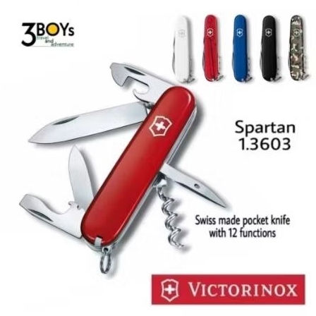 มีด VICTORINOX แท้ รุ่น Spartan มีดพกขนาดกลาง  12 ฟังก์ชั่น การใช้งาน น้ำหนักเบากระทัดรัด เหมาะพกติดตัว ของแท้จากสวิส