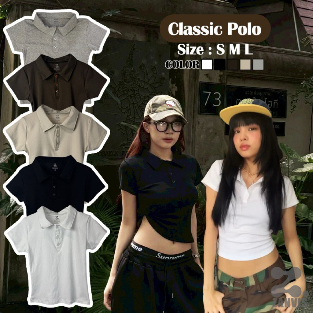 (Zanvis tee)เสื้อคอปกแขนสั้นทรงเข้ารูป(เสื้อโปโล)ผ้าคอตตอลยูนิ นุ่มยืดเยอะ  classic polo