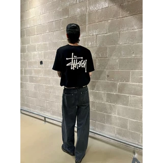 เสื้อยืด STUSSY BASIC LOGO TEE Black/White(US)จัดส่งจากกรุงเทพ