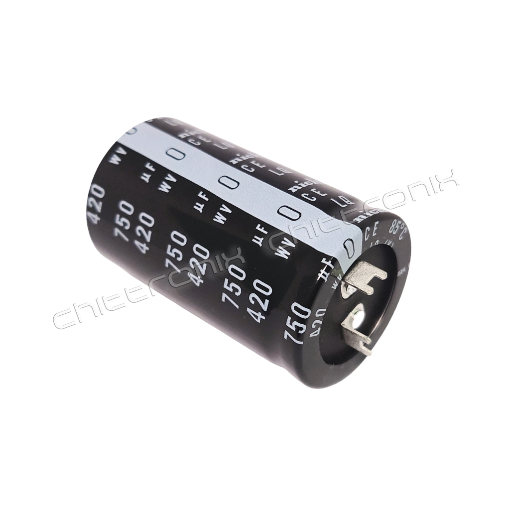 C 750uF 420V 85°C Capacitor คาปาซิเตอร์ ขนาด 35x58 mm. ยี่ห้อ Nichicon