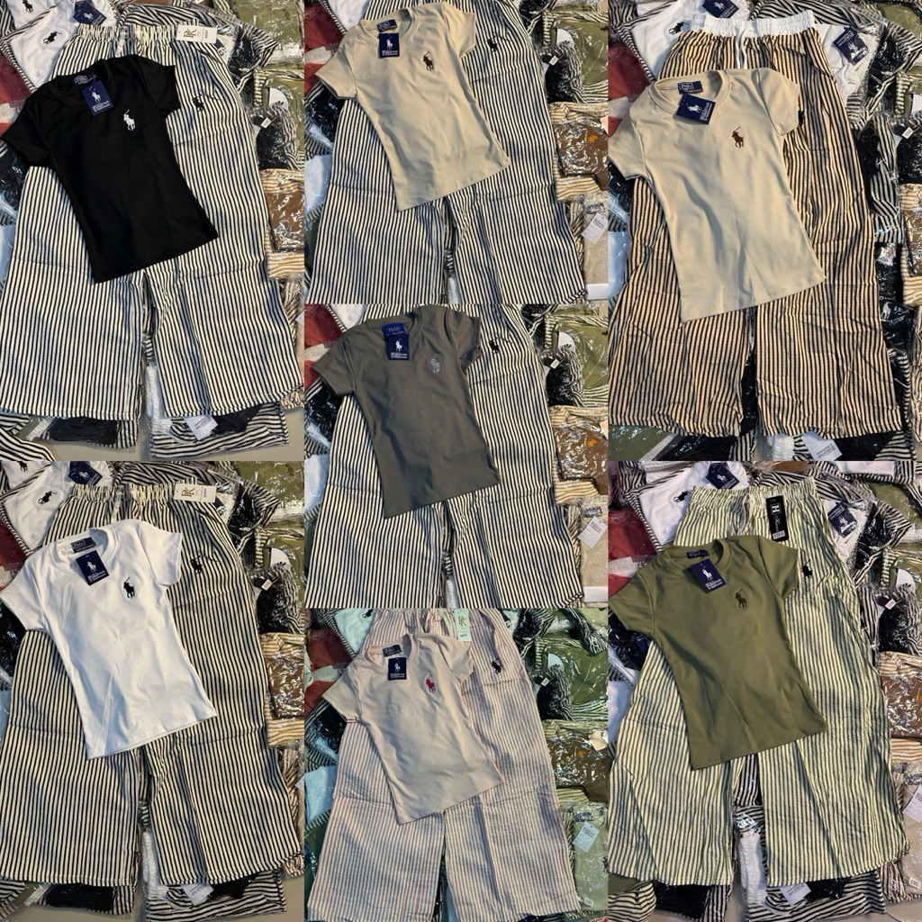 [พร้อมส่ง] เซ็ต2ชิ้น เสื้อเข้ารูปปักม้า กางเกงขายาวลายริ้วปักม้า งานตามหาทั้งชุดสวยมาก