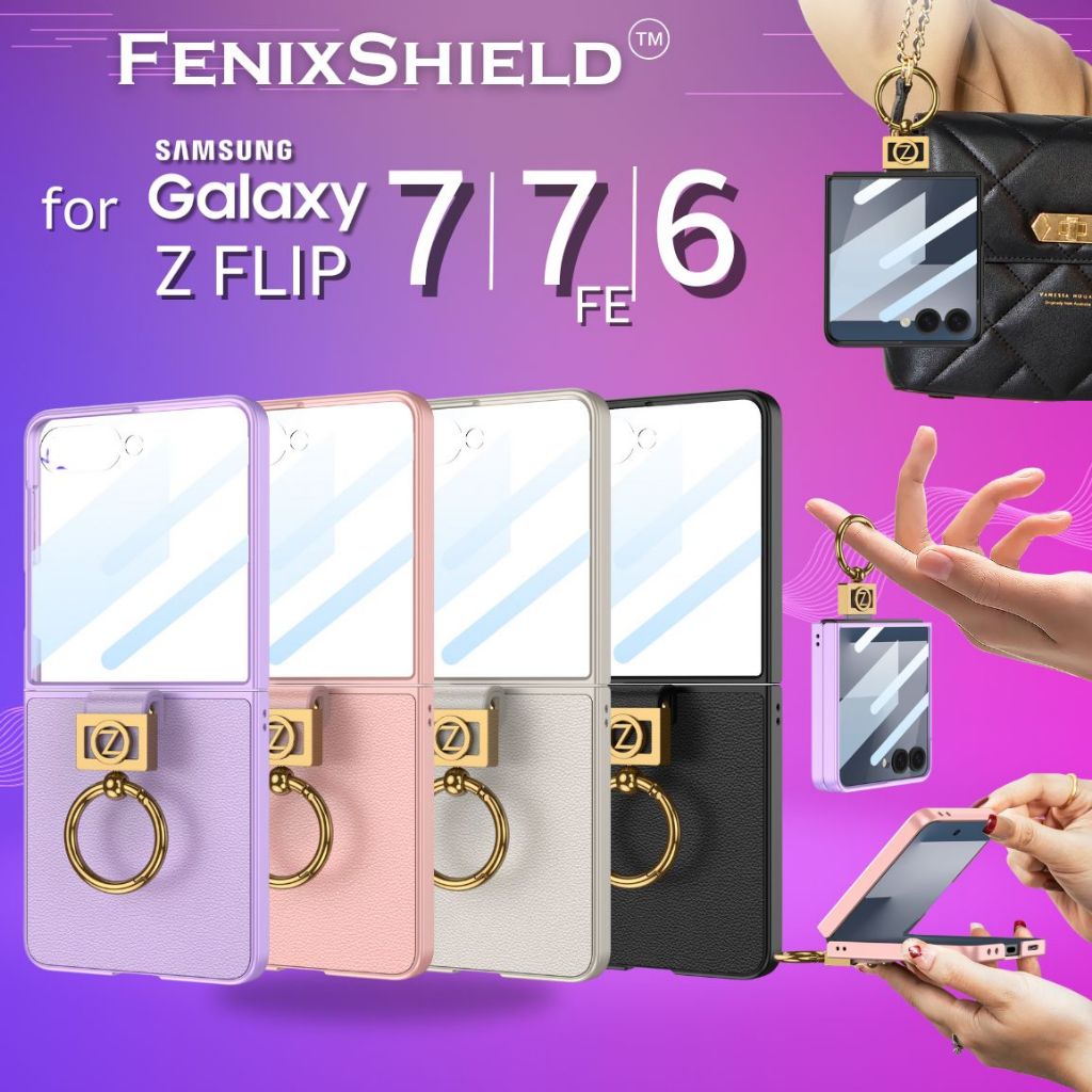 (ส่งทันที) เคส พร้อมฟิล์มกระจก FenixShield [ FNS013 ] สำหรับ Samsung Galaxy Z Flip7 / Flip7 FE / Flip6 / Flip5