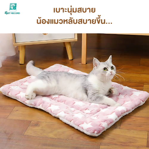 Pet Record เสื่อสัตว์เลี้ยง ผ้าห่มสัตว์เลี้ยง เสื่อผ้าห่มเตียงนอนผ้าขนแกะแบบนุ่มฤดูหนาวอบอุ่นสําหรับ - รูปที่ 2